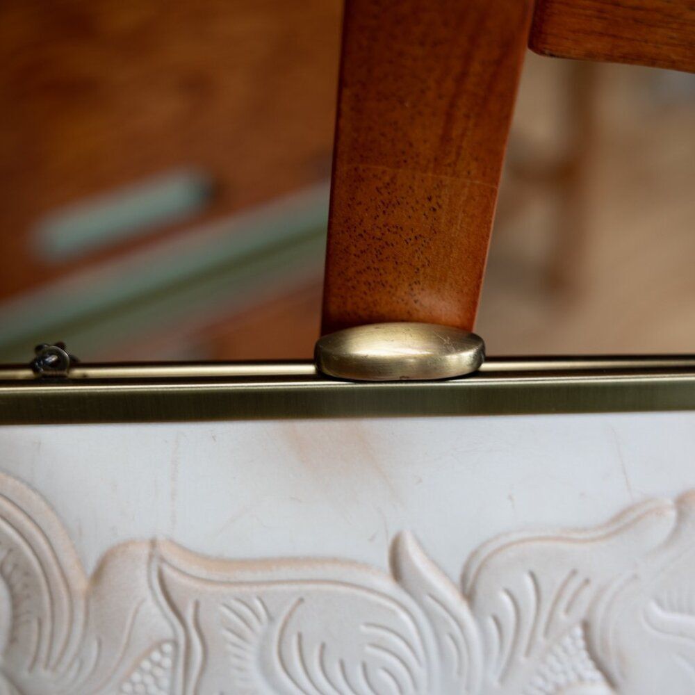 PATRICIA NASH Ivory Tooled Leather Floral Purse Bag - Picture 6 of 10